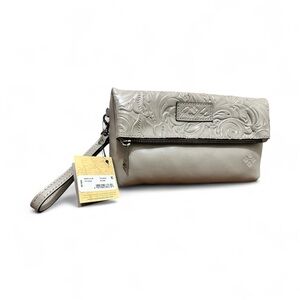 Patricia Nash Valerie foldover clutch in the color Stone